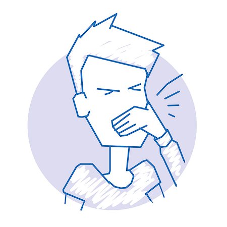 simsearch:400-08932328,k - The man sneezes. Icon on medical subjects. Illustration of a funny cartoon style Stock Photo - Budget Royalty-Free & Subscription, Code: 400-08932321