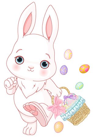 rabbit run - Easter bunny participating in an Easter egg hunt Stock Photo - Budget Royalty-Free & Subscription, Code: 400-08932416