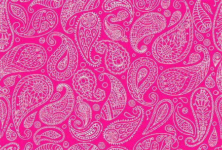 flowers sketch for coloring - Paisley ornament, seamless pattern for your design. Vector illustration Stock Photo - Budget Royalty-Free & Subscription, Code: 400-08932531