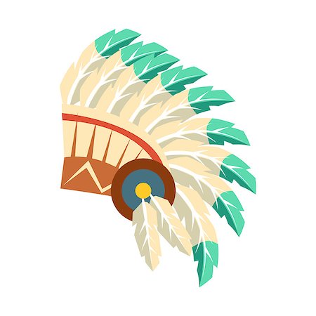 simsearch:400-08934682,k - Leader War Bonnet With Feathers, Native American Indian Culture Symbol, Ethnic Object From North America Isolated Icon. Tribal Decorative Element Of Indian Tribe Life Vector Cartoon Illustration. Stock Photo - Budget Royalty-Free & Subscription, Code: 400-08932637