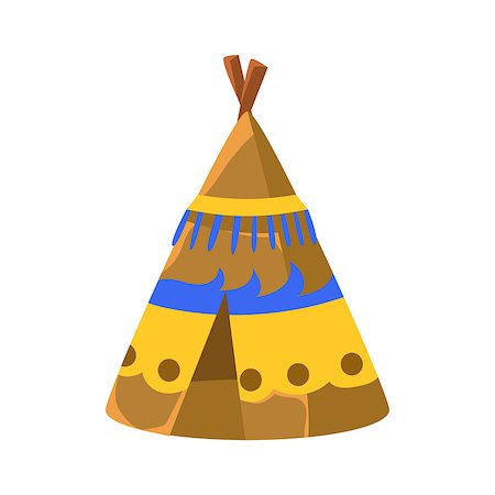 simsearch:400-08934693,k - Decorated Wigwam Hut, Native American Indian Culture Symbol, Ethnic Object From North America Isolated Icon. Tribal Decorative Element Of Indian Tribe Life Vector Cartoon Illustration. Foto de stock - Royalty-Free Super Valor e Assinatura, Número: 400-08932633