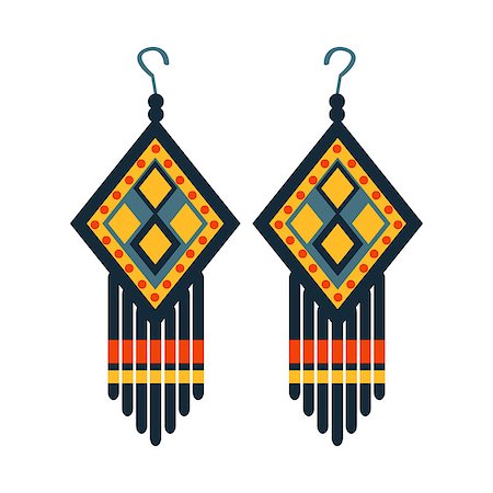 simsearch:400-08934693,k - Jewelry Earrings For Woman, Native American Indian Culture Symbol, Ethnic Object From North America Isolated Icon. Tribal Decorative Element Of Indian Tribe Life Vector Cartoon Illustration. Foto de stock - Royalty-Free Super Valor e Assinatura, Número: 400-08932642