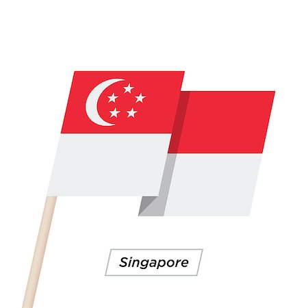 simsearch:400-08932157,k - Singapore Ribbon Waving Flag Isolated on White. Vector Illustration. Singapore Flag with Sharp Corners Photographie de stock - Aubaine LD & Abonnement, Code: 400-08932815