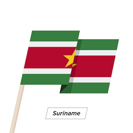 simsearch:400-04186091,k - Suriname Ribbon Waving Flag Isolated on White. Vector Illustration. Suriname Flag with Sharp Corners Stock Photo - Budget Royalty-Free & Subscription, Code: 400-08932828