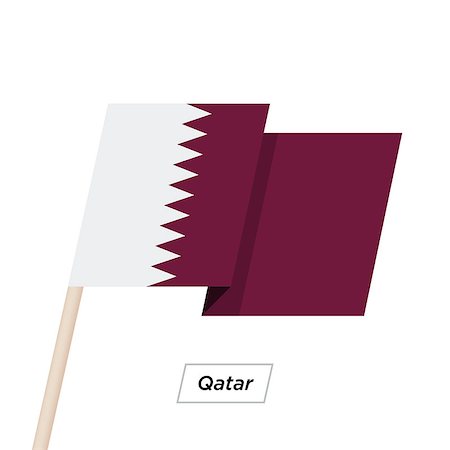 simsearch:400-05071010,k - Qatar Ribbon Waving Flag Isolated on White. Vector Illustration. Qatar Flag with Sharp Corners Stock Photo - Budget Royalty-Free & Subscription, Code: 400-08932848