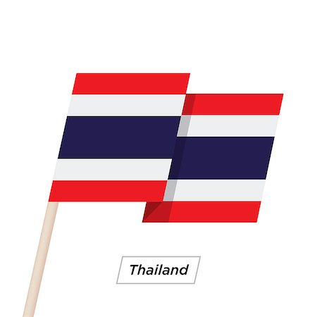 simsearch:622-02621533,k - Thailand Ribbon Waving Flag Isolated on White. Vector Illustration. Thailand Flag with Sharp Corners Stock Photo - Budget Royalty-Free & Subscription, Code: 400-08932858