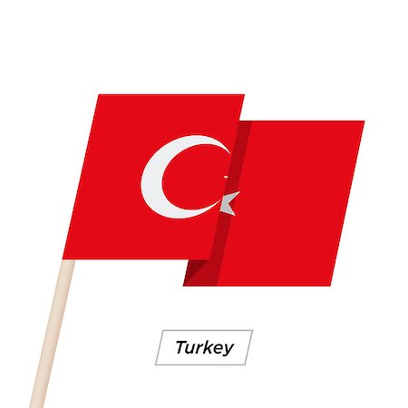 simsearch:400-08932157,k - Turkey Ribbon Waving Flag Isolated on White. Vector Illustration. Turkey Flag with Sharp Corners Photographie de stock - Aubaine LD & Abonnement, Code: 400-08932867