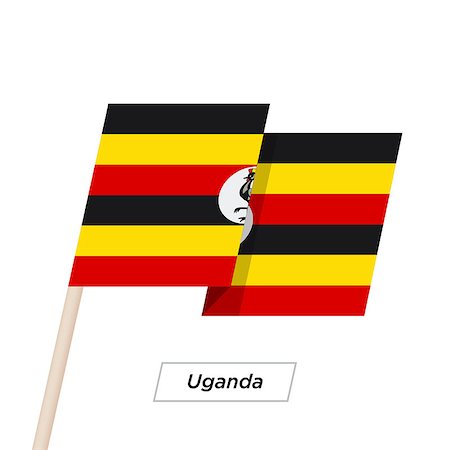 Uganda Ribbon Waving Flag Isolated on White. Vector Illustration. Uganda Flag with Sharp Corners Stock Photo - Budget Royalty-Free & Subscription, Code: 400-08932878