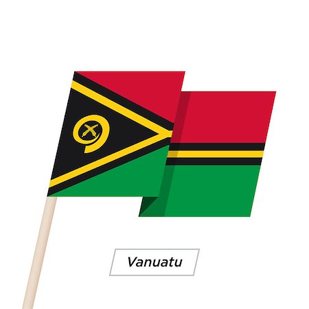 Vanuatu Ribbon Waving Flag Isolated on White. Vector Illustration. Vanuatu Flag with Sharp Corners Stock Photo - Budget Royalty-Free & Subscription, Code: 400-08932870