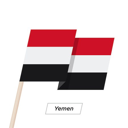 simsearch:400-05071010,k - Yemen Ribbon Waving Flag Isolated on White. Vector Illustration. Yemen Flag with Sharp Corners Stock Photo - Budget Royalty-Free & Subscription, Code: 400-08932885