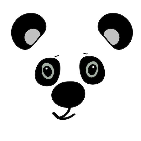 simsearch:400-08933060,k - Panda cute funny cartoon head. Vector illustration Foto de stock - Super Valor sin royalties y Suscripción, Código: 400-08932929