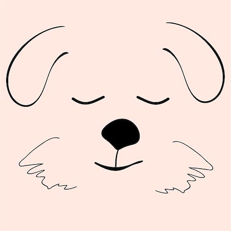 simsearch:400-08933060,k - Puppy sleep cute funny cartoon dog head. Vector illustration Foto de stock - Super Valor sin royalties y Suscripción, Código: 400-08932922