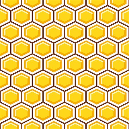 simsearch:400-07746428,k - Honey comb pattern yellow cells vector seamless background. Foto de stock - Super Valor sin royalties y Suscripción, Código: 400-08932972