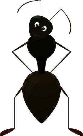 simsearch:400-08046771,k - Cute blsck Ant cartoon Character isolated on white Stock Photo - Budget Royalty-Free & Subscription, Code: 400-08933043
