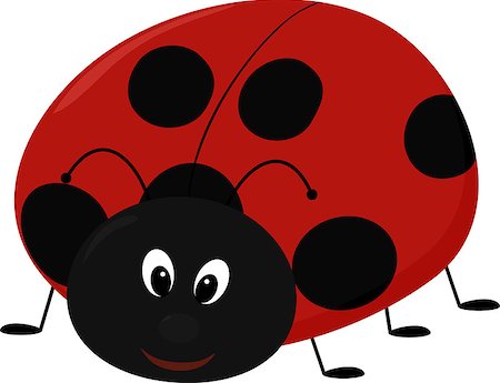 simsearch:400-08046771,k - Vector illustration of smiling cartoon Lady bug isolated on white Stock Photo - Budget Royalty-Free & Subscription, Code: 400-08933066