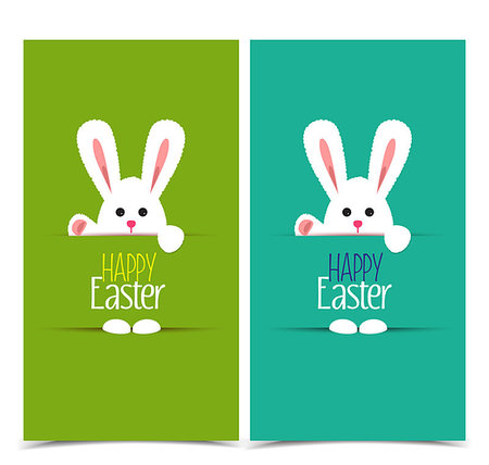 simsearch:400-08054574,k - Vector illustration Easter bunny, two card to a happy Easter Stock Photo - Budget Royalty-Free & Subscription, Code: 400-08933126