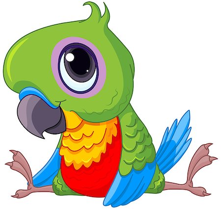 simsearch:400-07302386,k - Illustration of cute baby parrot Photographie de stock - Aubaine LD & Abonnement, Code: 400-08933231
