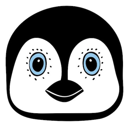 simsearch:400-08933060,k - Penguin Cute animal head  funny cartoon. Vector illustration. Foto de stock - Super Valor sin royalties y Suscripción, Código: 400-08933246