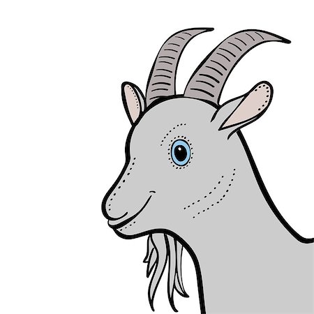 ranch cartoon - Goat cute funny cartoon head. Vector illustration Stock Photo - Budget Royalty-Free & Subscription, Code: 400-08933257