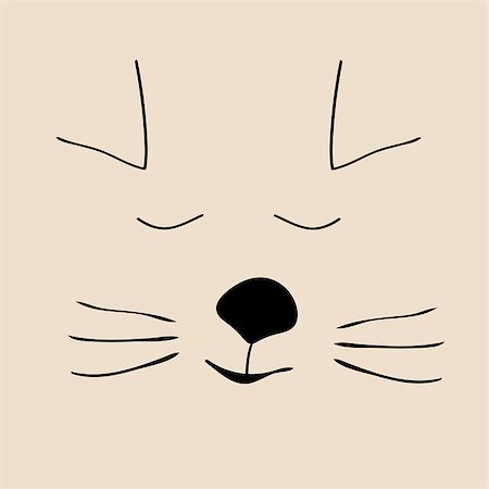 simsearch:400-08933062,k - Kitty sleep cute funny cartoon cat head. Vector illustration Photographie de stock - Aubaine LD & Abonnement, Code: 400-08933253