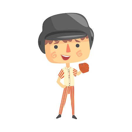 Boy Baseball Player,Kids Future Dream Professional Occupation Illustration. Smiling Child Carton Character With Career Attributes Cute Vector Drawing. Stock Photo - Budget Royalty-Free & Subscription, Code: 400-08933377
