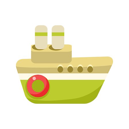 plastic toy family - Toy Green Steamer Boat With Two Chimneys, Object From Baby Room, Happy Childhood Cute Illustration. Part Of Happy Childhood And Infancy Isolated Cartoon Items Series. Stock Photo - Budget Royalty-Free & Subscription, Code: 400-08933372