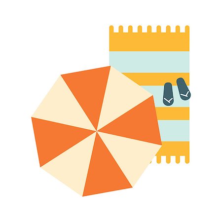 family drawing beach - Set Of Blanket , Umbrella And Flip-Flops On The Sand, Part Of Summer Beach Vacation Series Of Illustrations. Seaside Holidays Related Infographic Icon In Primitive Vector Carton Style. Foto de stock - Super Valor sin royalties y Suscripción, Código: 400-08933446