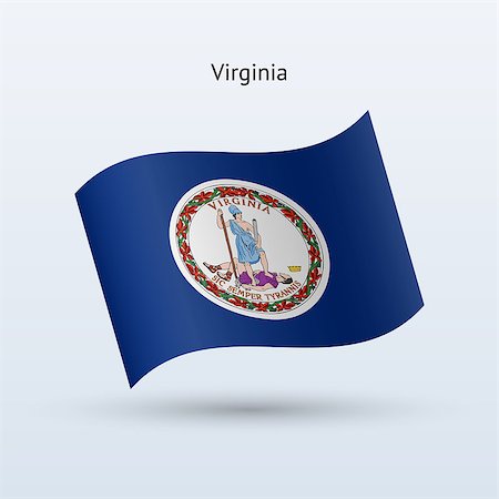 simsearch:400-06202298,k - State of Virginia flag waving form on gray background. Vector illustration. Photographie de stock - Aubaine LD & Abonnement, Code: 400-08933508