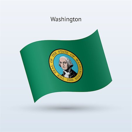 simsearch:400-06202298,k - State of Washington flag waving form on gray background. Vector illustration. Photographie de stock - Aubaine LD & Abonnement, Code: 400-08933502