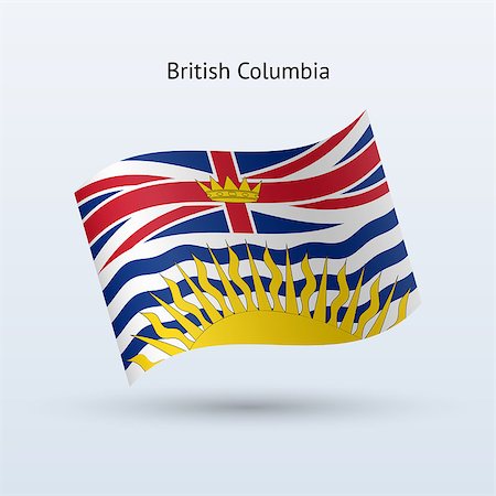 simsearch:400-06202298,k - Canadian province of British Columbia flag waving form on gray background. Vector illustration. Photographie de stock - Aubaine LD & Abonnement, Code: 400-08933518