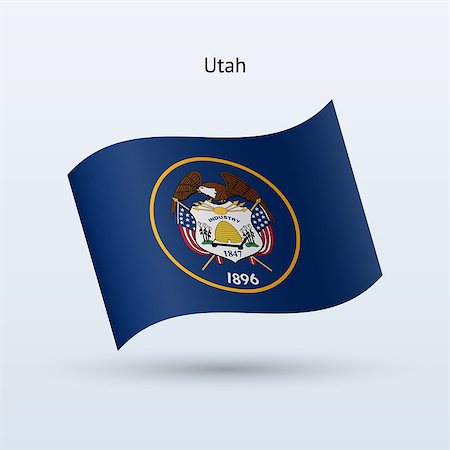 simsearch:400-06202298,k - State of Utah flag waving form on gray background. Vector illustration. Photographie de stock - Aubaine LD & Abonnement, Code: 400-08933510