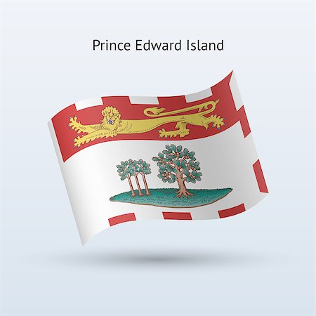 simsearch:400-06202298,k - Canadian province of Prince Edward Island flag waving form on gray background. Vector illustration. Photographie de stock - Aubaine LD & Abonnement, Code: 400-08933528