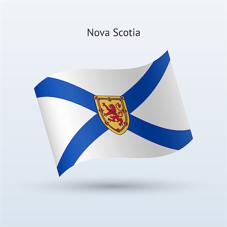 simsearch:400-06202298,k - Canadian province of Nova Scotia flag waving form on gray background. Vector illustration. Photographie de stock - Aubaine LD & Abonnement, Code: 400-08933521