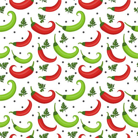 red pepper drawing - Chili peppers seamless pattern. Pepper red and green endless background, texture. Vegetable background. Vector illustration Stock Photo - Budget Royalty-Free & Subscription, Code: 400-08933568