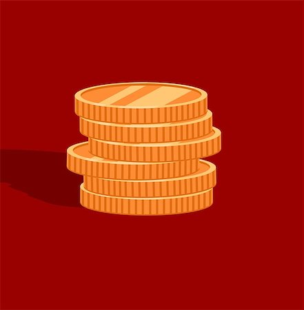 piles of cash pounds - Six gold coins. Red background Stock Photo - Budget Royalty-Free & Subscription, Code: 400-08933753