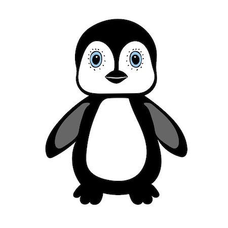 simsearch:400-08933060,k - Baby Penguin standing cute animal. Cartoon flat design vector illustration. Foto de stock - Super Valor sin royalties y Suscripción, Código: 400-08933828