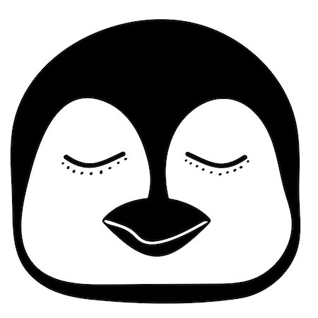 simsearch:400-08933060,k - Penguin sleep Cute animal head  funny cartoon. Vector illustration. Foto de stock - Super Valor sin royalties y Suscripción, Código: 400-08933829