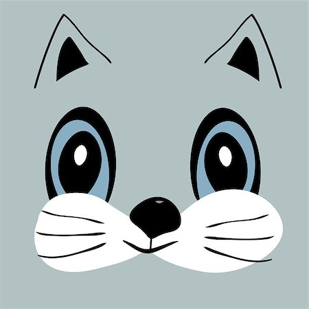 simsearch:400-04817069,k - Kitty cute funny cartoon cat head. Vector illustration Photographie de stock - Aubaine LD & Abonnement, Code: 400-08933832