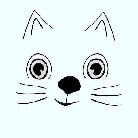 simsearch:400-09032513,k - Kitty cute funny cartoon cat head. Vector illustration Stock Photo - Budget Royalty-Free & Subscription, Code: 400-08933854