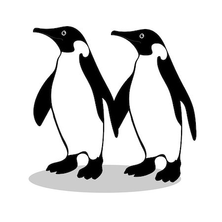 simsearch:400-08933060,k - Penguin friendship symbol loyalty. Animal vector illustration Foto de stock - Super Valor sin royalties y Suscripción, Código: 400-08933857