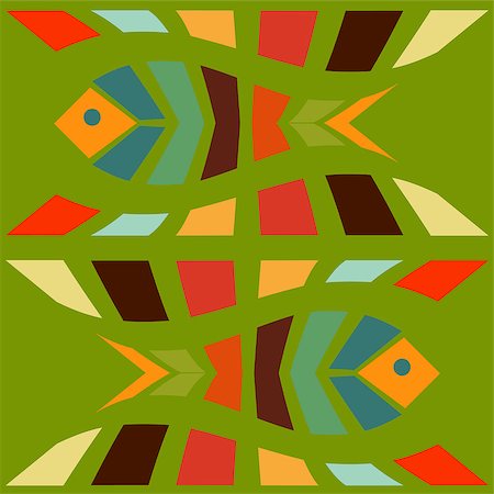 Fish mosaic seamless pattern. Natural vector background illustration Foto de stock - Royalty-Free Super Valor e Assinatura, Número: 400-08933870