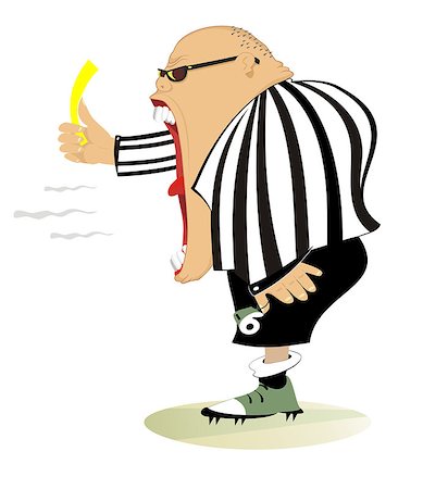 fairplay - Angry referee shows a yellow card Stockbilder - Microstock & Abonnement, Bildnummer: 400-08954102