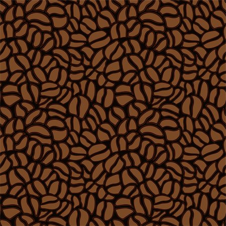 simsearch:400-08672864,k - Seamless pattern made up of coffee beans in brown. Vector. Foto de stock - Super Valor sin royalties y Suscripción, Código: 400-08954147