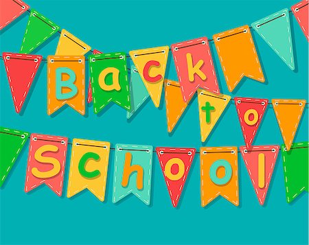 simsearch:400-08676989,k - Back to school banner. Party colorful flags with text. Vector illustration. Foto de stock - Super Valor sin royalties y Suscripción, Código: 400-08954197