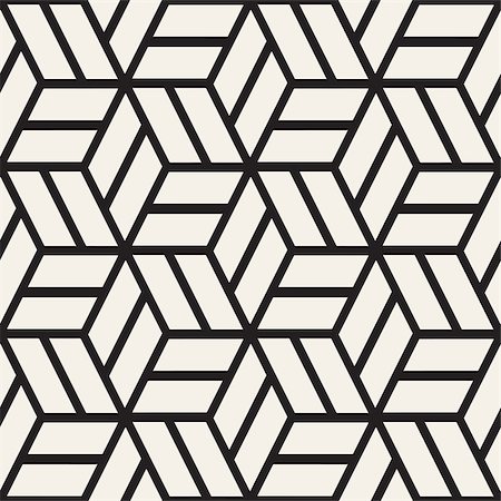 simsearch:400-08415945,k - Cubic Grid Tiling Endless Stylish Texture. Abstract Geometric Background Design. Vector Seamless Black and White Pattern. Stockbilder - Microstock & Abonnement, Bildnummer: 400-08954271