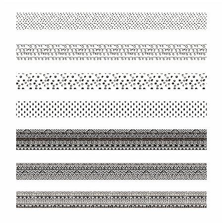 signs for mexicans - Black textured abstract tribal seamless pattern borders. Vector Illustration. Foto de stock - Super Valor sin royalties y Suscripción, Código: 400-08954398