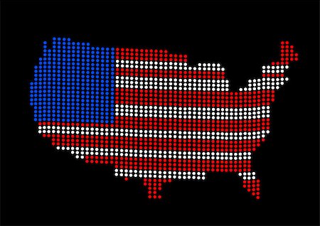 USA map vector illustration Fotografie stock - Microstock e Abbonamento, Codice: 400-08954442