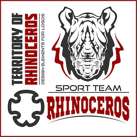 simsearch:400-04455503,k - Rhino head logo sport isolated on white - athletic design complete with rhinoceros mascot vector illustration Stock Photo - Budget Royalty-Free & Subscription, Code: 400-08954456