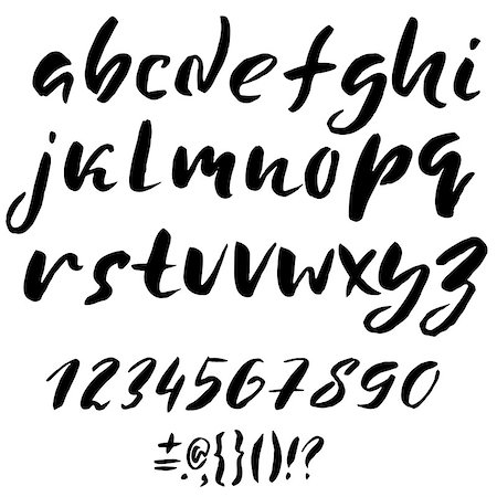 simsearch:400-08613470,k - Hand drawn font made by dry brush strokes. Grunge style alphabet. Handwritten font. Vector illustration Stockbilder - Microstock & Abonnement, Bildnummer: 400-08954476