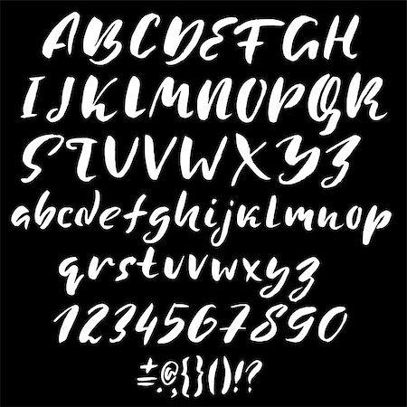 simsearch:400-08613470,k - Hand drawn font made by dry brush strokes. Grunge style alphabet. Handwritten font. Vector illustration Stockbilder - Microstock & Abonnement, Bildnummer: 400-08954477